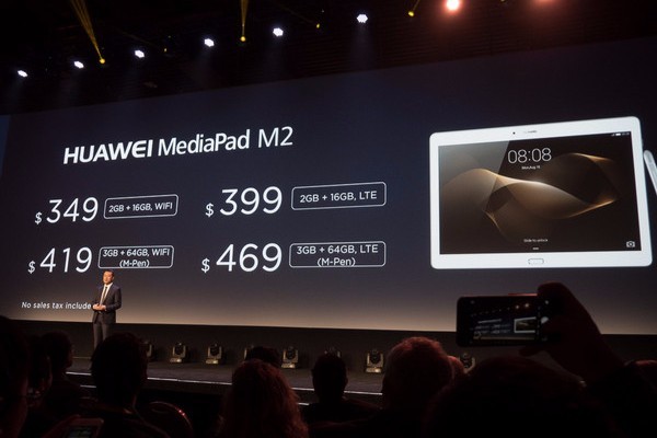 ​挑戰 Samsung！華為 10 吋 MediaPad M2 支援 Active Stylus
