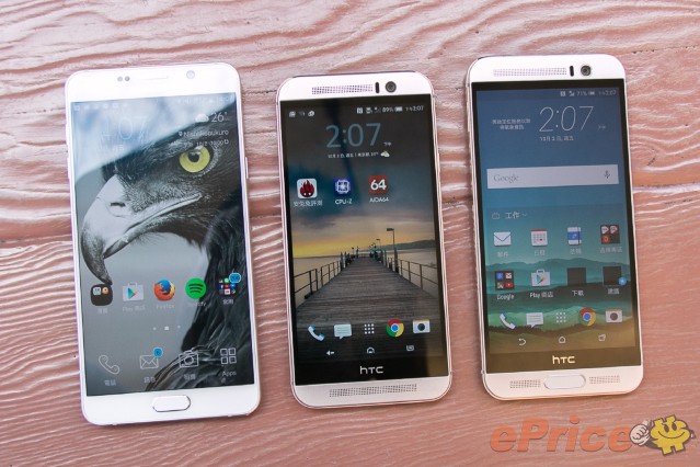 HTC One M9+ 極光版、M9、Note 5 實拍同台較勁！