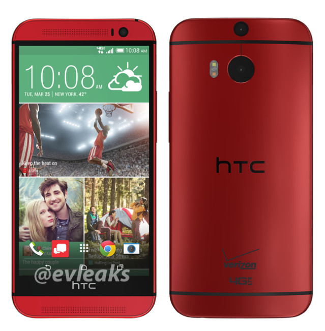 HTC One M8 紅色版　evleaks 大神圖片流出