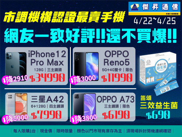 市調機構認證最賣手機，網友一致好評，傑昇通信最高現折五千元.jpg