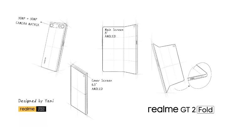 realme 摺疊手機設計草圖流出，有機會在明年推出