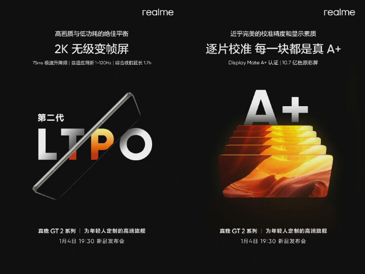 realme GT 2 Pro 將採用 LTPO AMOLED 螢幕，俱 DisplayMate A+ 認證