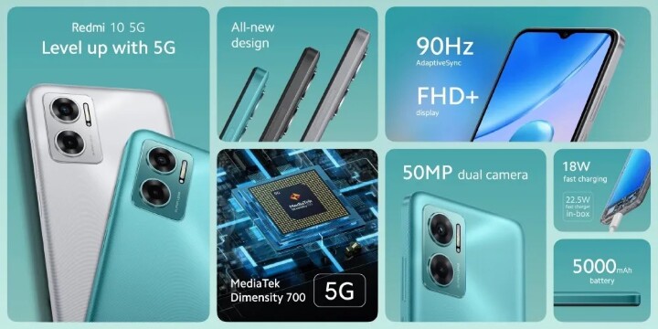 小米在國際市場揭曉親民價位設計的5G手機Redmi 10 5G