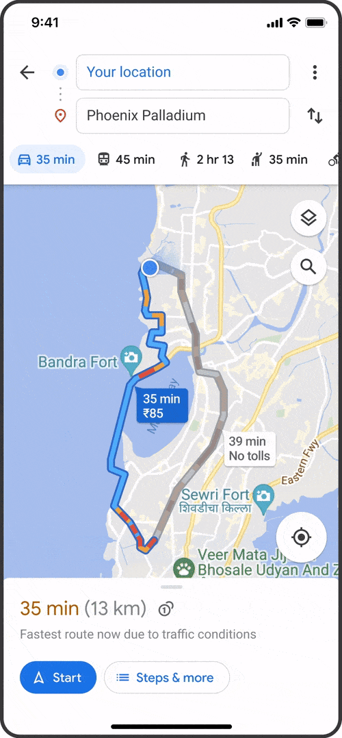 Google Maps更新，加入更精準的道路通行費用計算功能與交通道路細節