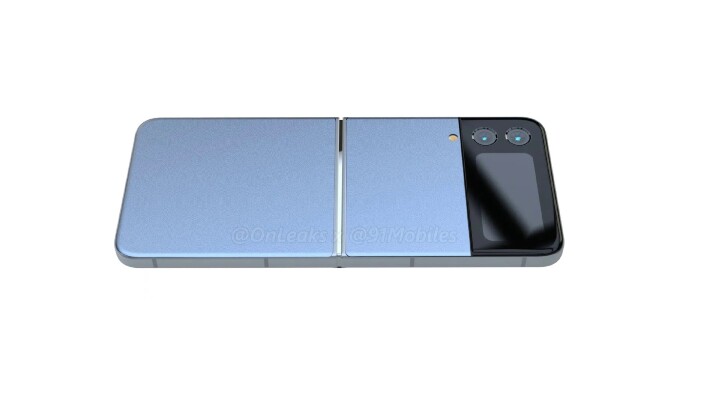 三星 Galaxy Z Flip 4 彩現圖，看起來跟 Z Flip 3 整體來說差不多