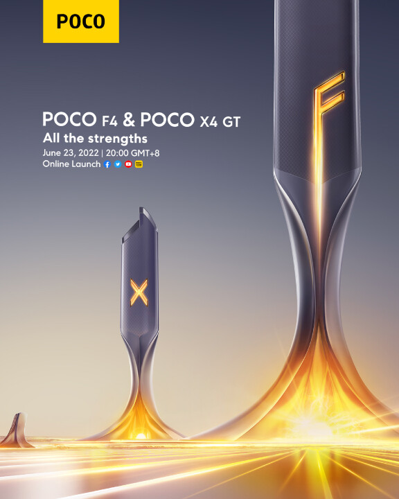 POCO 宣布將在 6 月 23 日舉行 POCO F4 與 X4 GT 國際發表會