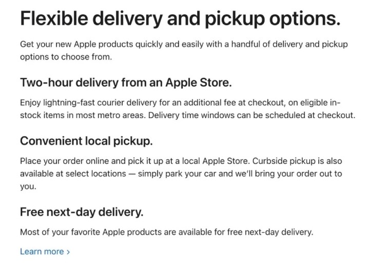 蘋果在美國境內開始推行 2 小時送達服務，讓商品更快送達消費者手中