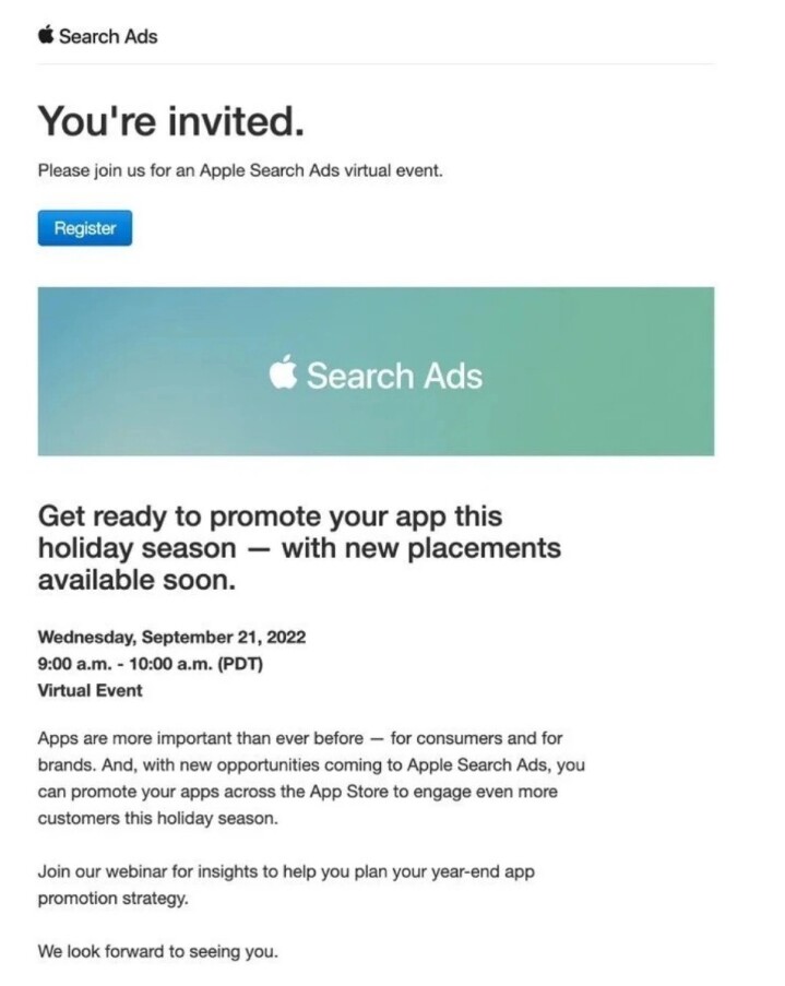 蘋果開始邀請開發者參與研討，預計在今年底啟用全新 App Store 廣告欄位