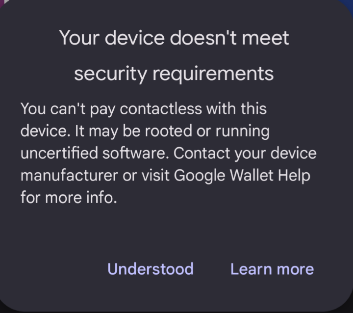 Some Android users are unable to use Google Wallet for unknown reasons