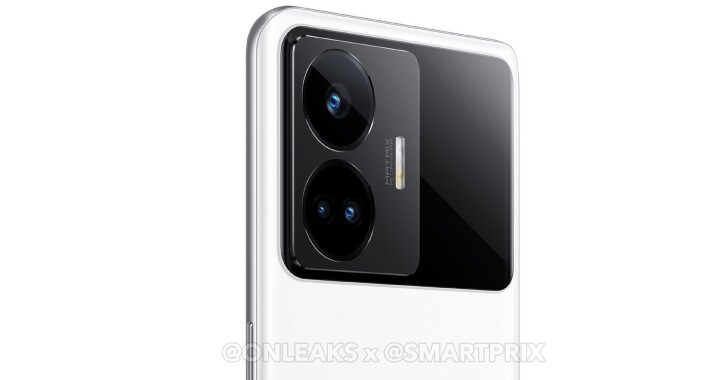 realme GT Neo 5 彩現圖有雙圓的相機模組與黑白熊貓配色