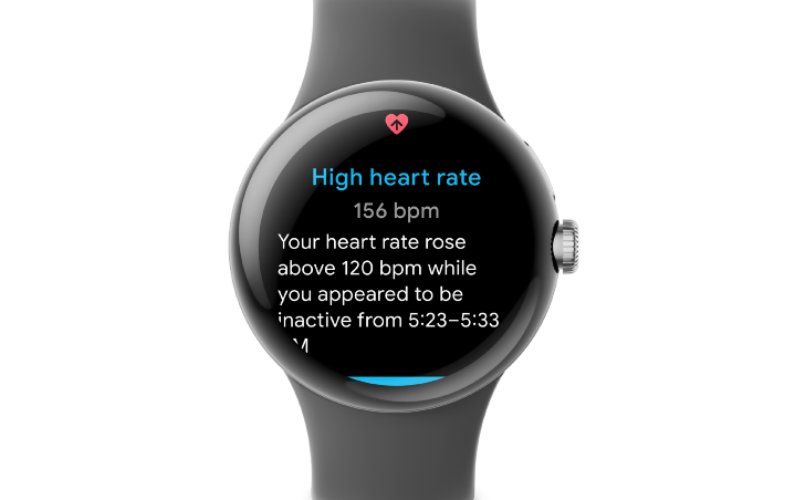 圖八、心率變化可能是各種身體問題的重要指標，若你的心率異常，Pixel Watch 將主動傳送通知給你。.png