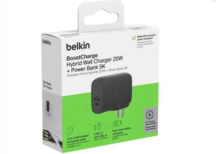 是旅充也是行動電源  Belkin 2 合 1 旅充行動電源可換多國規格插頭