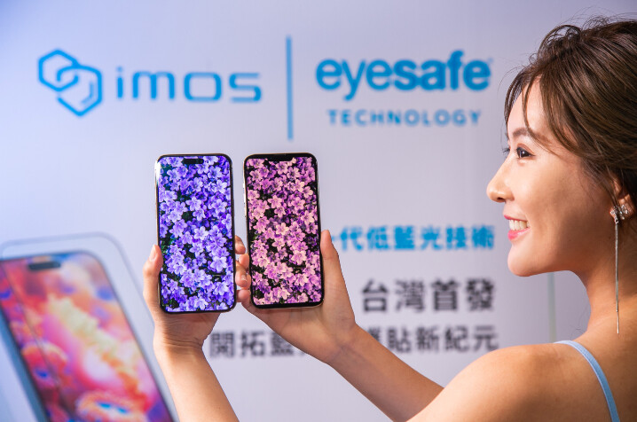 imos SOLID-EX2 低藍光玻璃保護貼透過Eyesafe ® RPF60 Technology專利技術管理藍光，讓螢幕顯色同時更貼近真實色彩(圖左為貼上imos新品.jpg