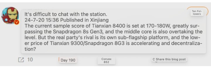 傳聯發科天璣 8400 性能比高通 S8s Gen 3 還強？