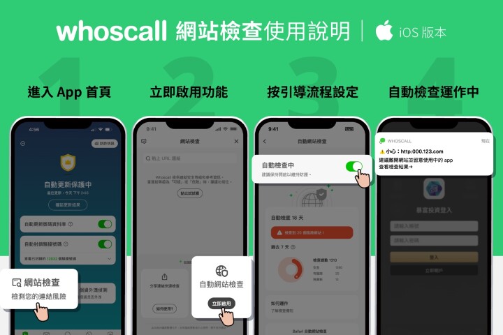 誤入詐騙網站？ Whoscall 免費新功能「網站檢查」一秒跳示警