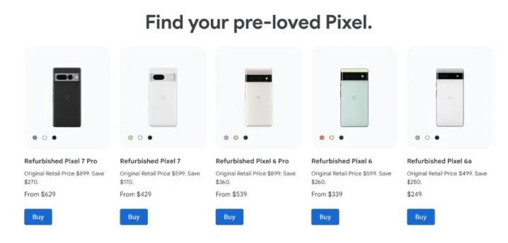 Google 開始在美國境內 Google Store 銷售 Pixel 7、Pixel 6 與 Pixel 6a 整新機