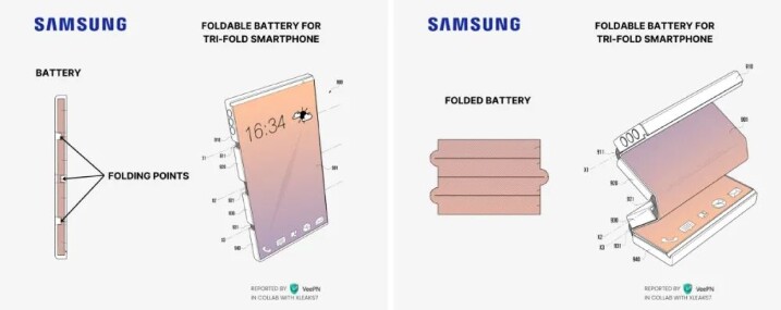 三星新設計專利，將透過軟性電池增加螢幕可凹折手機續航電量