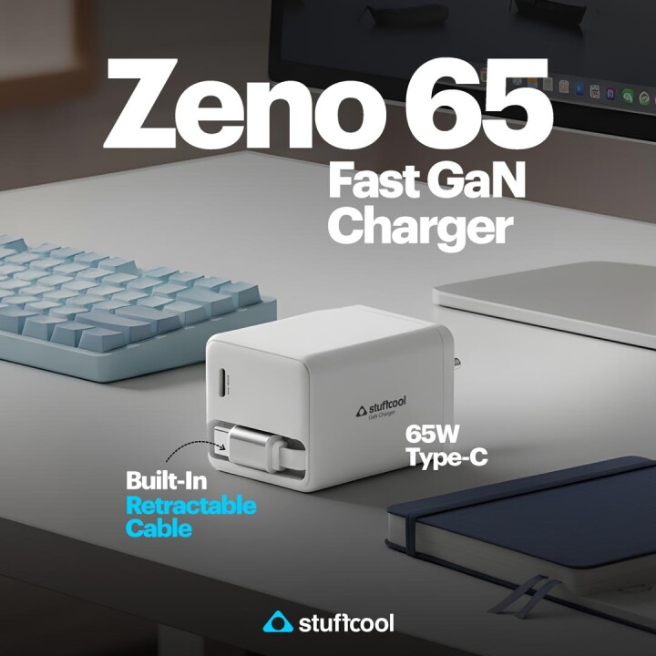 線直接收進去！Stuffcool 推出 Zeno 65W GaN 充電器 筆電、手機一顆搞定