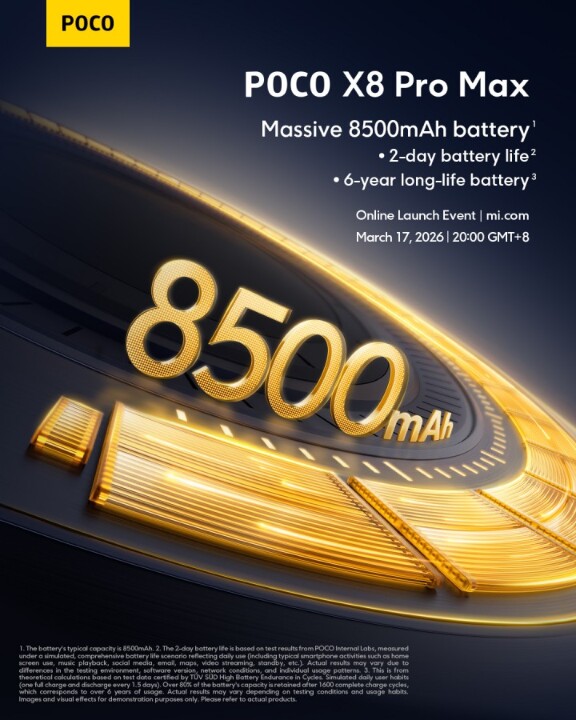 POCO 公布 X8 Pro 系列新機的發表日期與電池規格