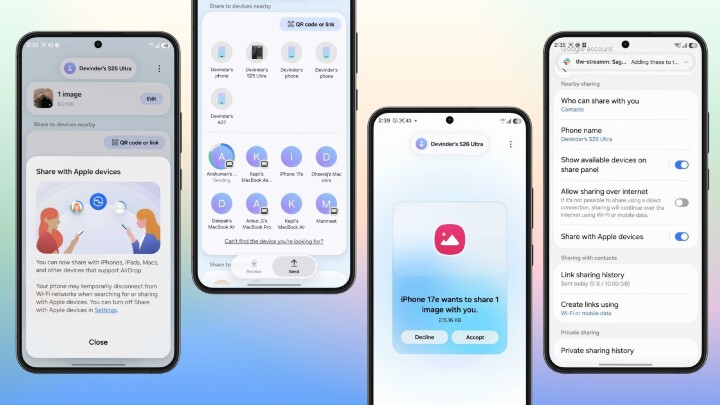 跨系統免 App 傳輸成真  台灣跟進開放 Galaxy S26 AirDrop 傳檔 