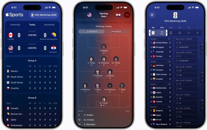Apple Sports 擴展至全球 170 多個國家 FIFA 世界盃 2026 專屬功能同步上線