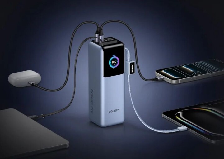 Ugreen 推出 PB728 行動電源 25,000mAh 大容量、200W 輸出並內建雙 USB - C 線