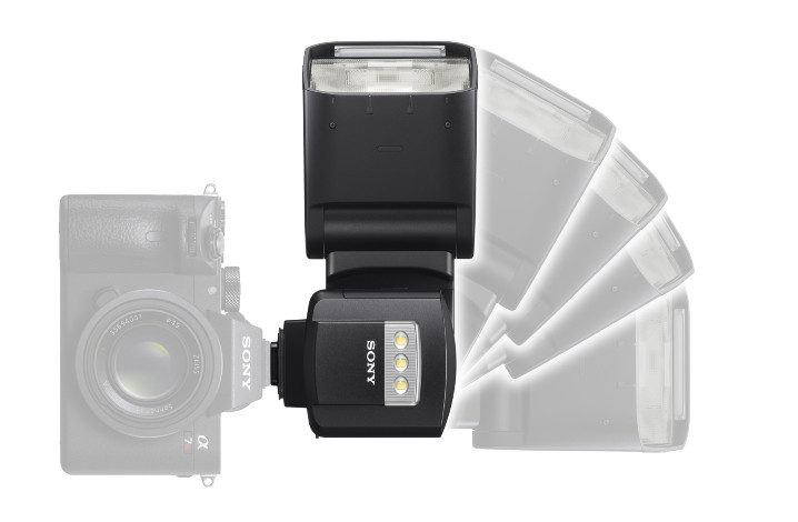 圖4) Sony HVL-F60RM 閃光燈具備獨特的「快速轉向擺頭」功能，攝影師可由水平或垂直方向快速轉移，輔助構圖與拍攝更加靈活快速，並為不同場景帶來最佳燈光效果。.jpg