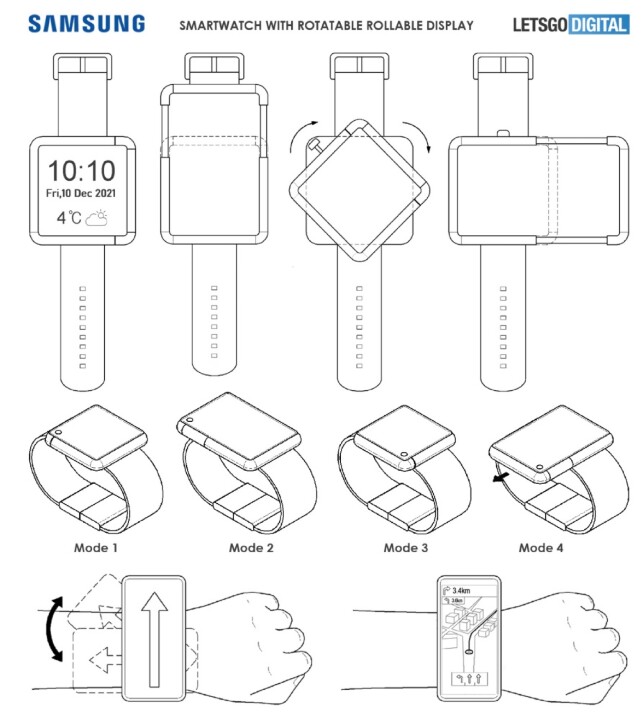 三星過去曾提出可橫向拉伸改變螢幕面積的智慧手錶設計