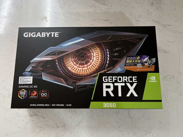 單買的幸福玩家之卡，技嘉 RTX3050 GAMING OC 8GB 開箱分享