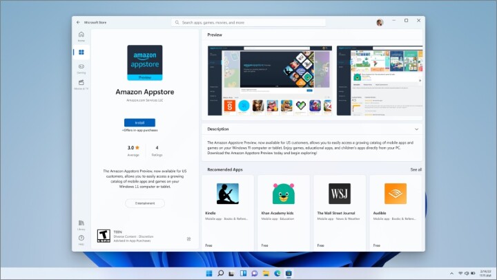 微軟說明在Windows 11使用Android平台App的基本硬體需求