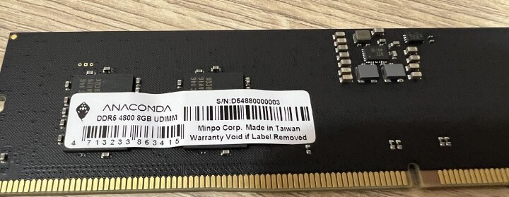 給蛇蛇一個雞肺 ANACOMDA 巨蟒 DDR5 直超 6000 裸條開箱