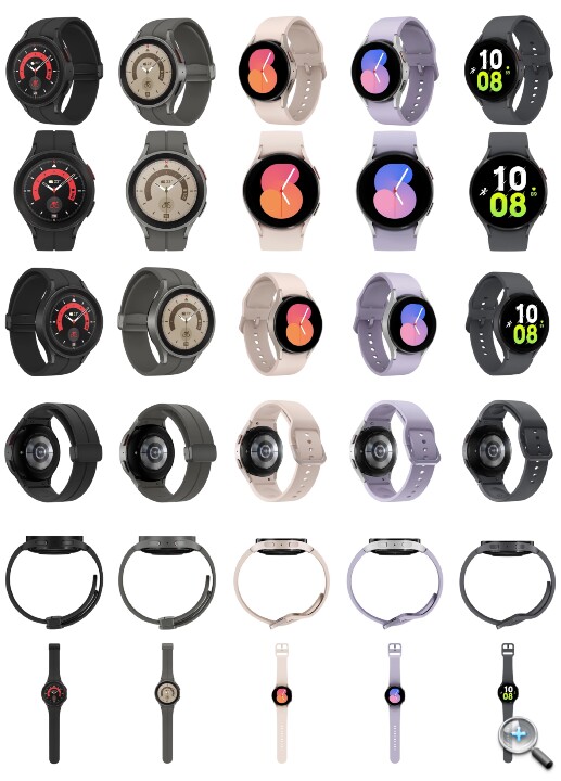 三星 Galaxy Watch5 與 Watch5 Pro 高解析度產品圖外流