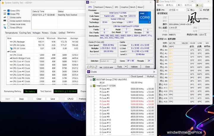 Intel Core i7-13700K水冷超頻與ARC A770效能實測心得