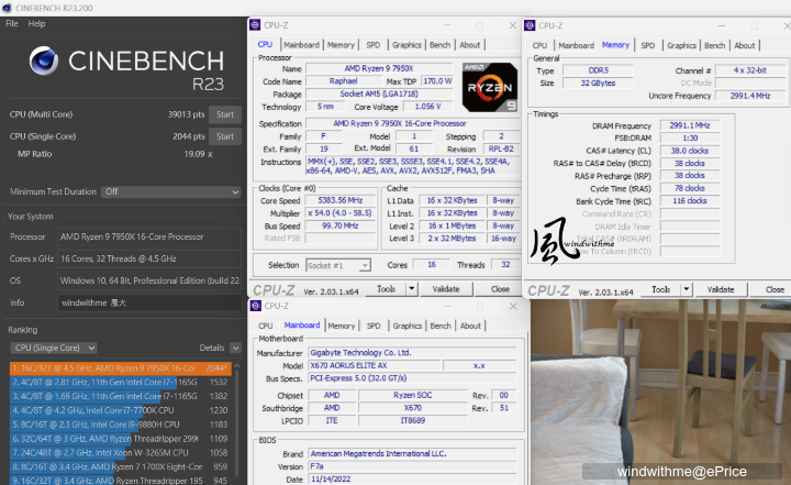 AMD Ryzen 9 7950X搭載X670 AORUS ELITE AX水冷降壓實測