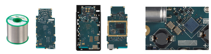 圖 4) Sony高解析數位播放器NW-ZX707、NW-A306內建高品質含金焊料(左)、最佳化電路板配置(中)、雙晶體振盪器(右)等高音質組件.jpg