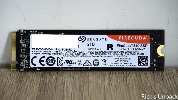 【開箱】Gen5 SSD初體驗｜SEAGATE FIRECUDA 540 PCIE Gen5 SSD 2TB