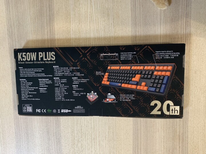 千元有找 價格很香的K50W Plus 20週年紀念高剪刀腳鍵盤