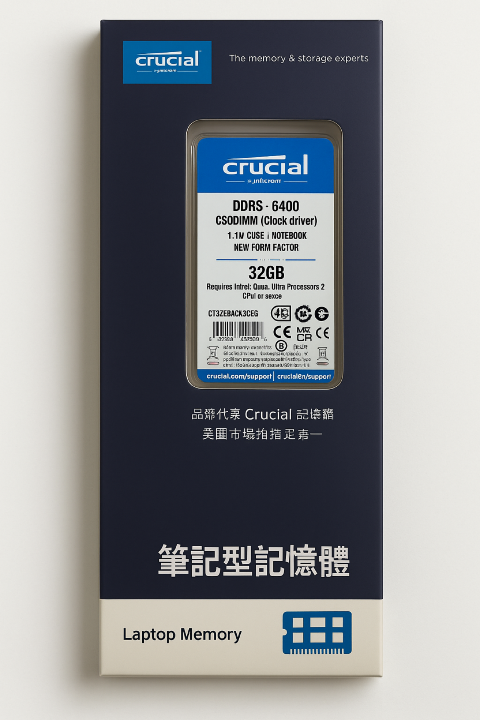 Intel Core Ultra 行動平台擴充升級首選 Crucial DDR5 CSODIMM