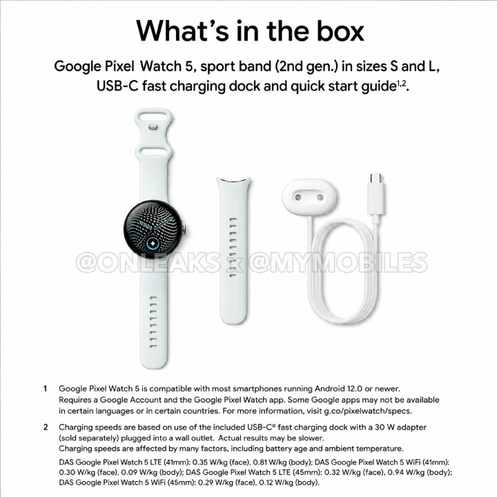 升級可能真的很小，Google Pixel Watch 5 詳細規格曝光
