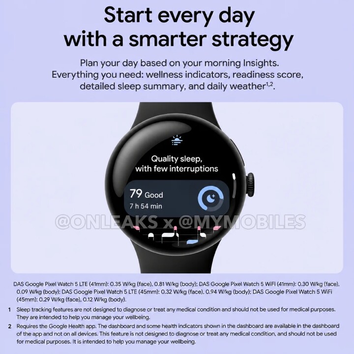 升級可能真的很小，Google Pixel Watch 5 詳細規格曝光