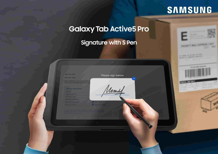 【新聞圖片5】Galaxy-Tab-Active5-Pro隨附的S-Pen手寫筆,是外務人員為文件添加註釋、簽署表格、輸入資料的必備工具。.jpg 【新聞圖片5】Galaxy-Tab-Active5-Pro隨附的S-Pen手寫筆,是外務人員為文件添加註釋、簽署表格、輸入資料的必備工具。.jpg